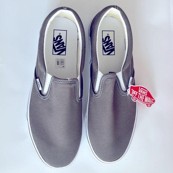 New In Box Vans Slip-On Charcoal Skate Sneaker Shoes - Picture 2 of 4